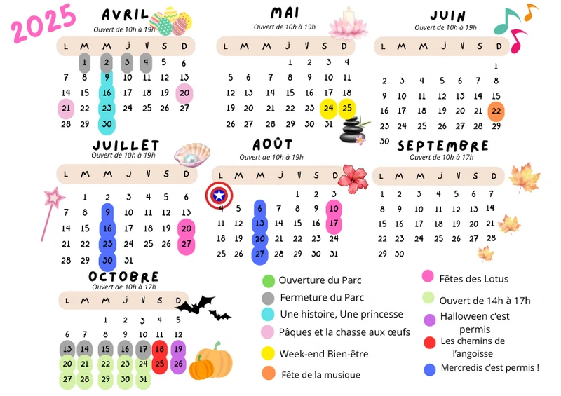 Calendrier des animations 2025